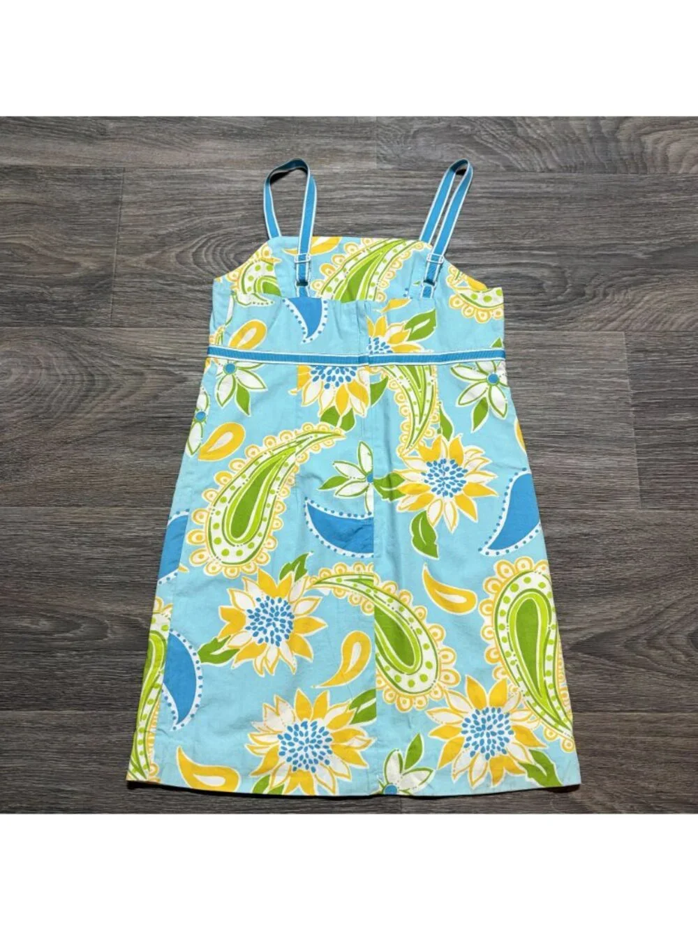 Lilly Pulitzer White Label Sunflowers Paisley Sundress Girls 8 VTG Resortwear